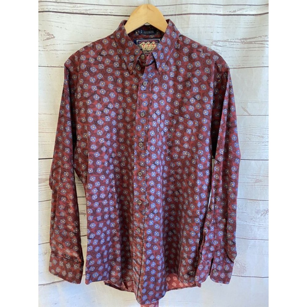 Vintage Ralph Lauren Chaps L Paisley Print Shirt Long Sleeve Button-Up Shirt